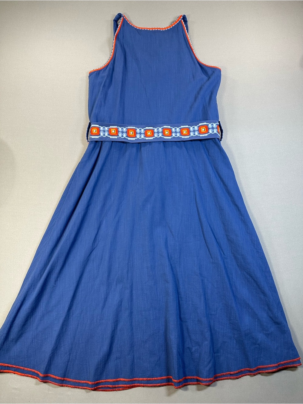 Tory Burch Savannah Crepon Embroidered Belted Midi Dress, Linen/Cotton - Women 6 - Picture 13 of 15
